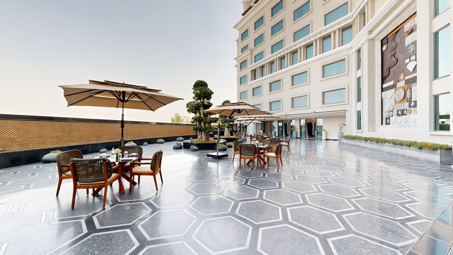 The Leela Hyderabad — Sun Glazing facade detail