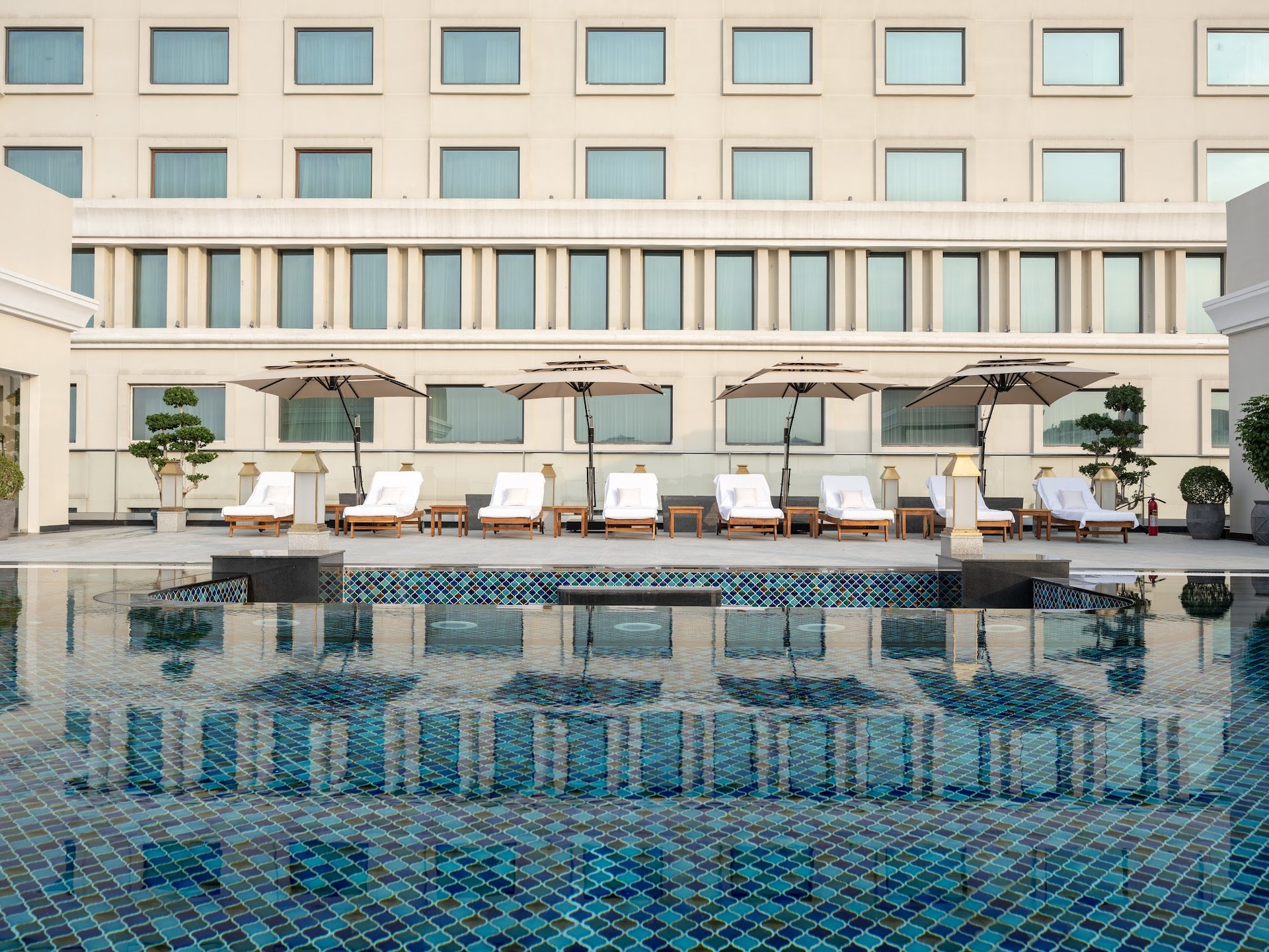 The Leela Hyderabad — Sun Glazing facade detail